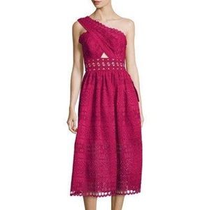 Self Portrait One Shoulder Cut Out Midi Dress